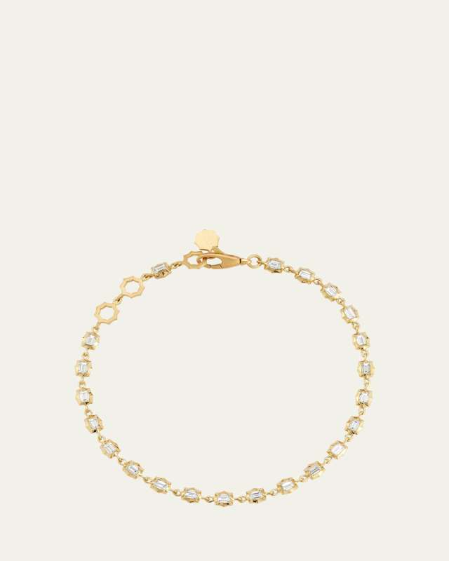 Small Vanguard Line Bracelet with Diamonds, 6.5-7"L